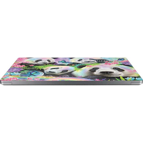 Rainbow Pandas with Butterflies by Sheena Pike Universal Laptop 11in (8.8 x 6.2in) Skin